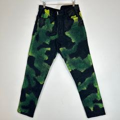 Givenchy Green Painted Distressed Jeans Size 38