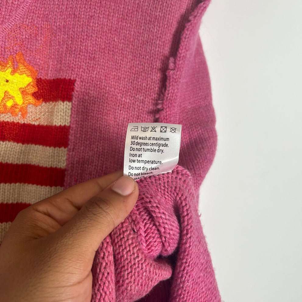 Who Decides War Pink Lardeur Sweater Vest Size L