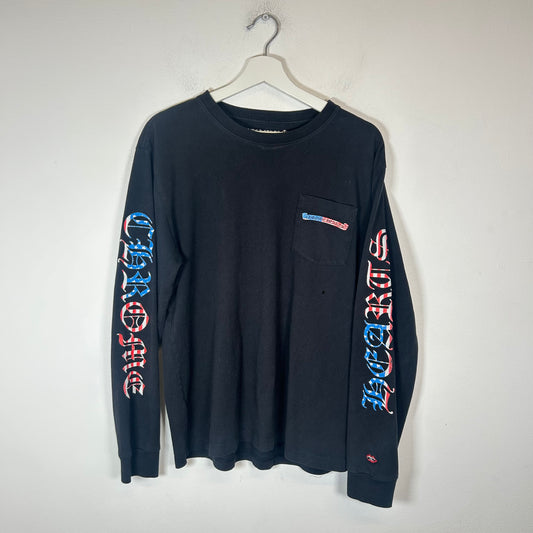 Chrome Hearts Black American Flag Scroll Longsleeve Size L