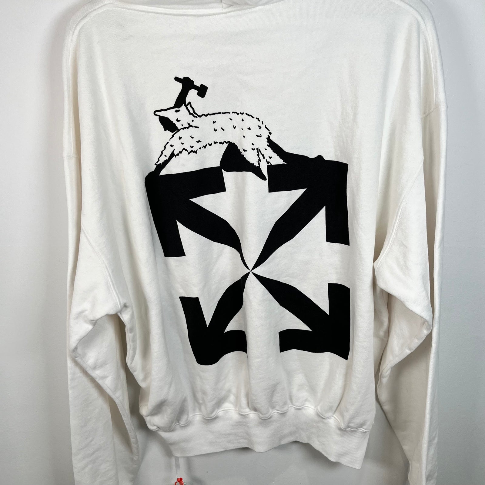 Off White Construction Graphic Hoodie Size XL