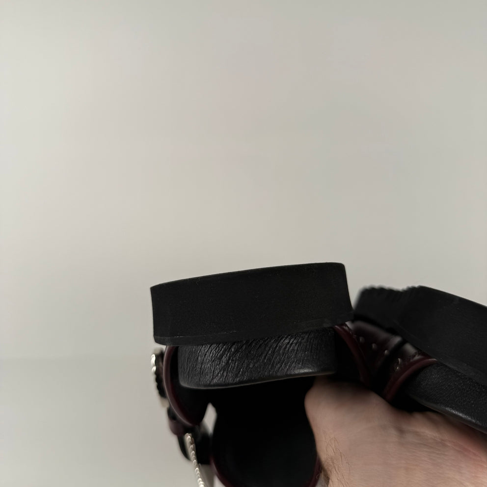 Toga Virilis Red Studded Slip-On Mules Size 8