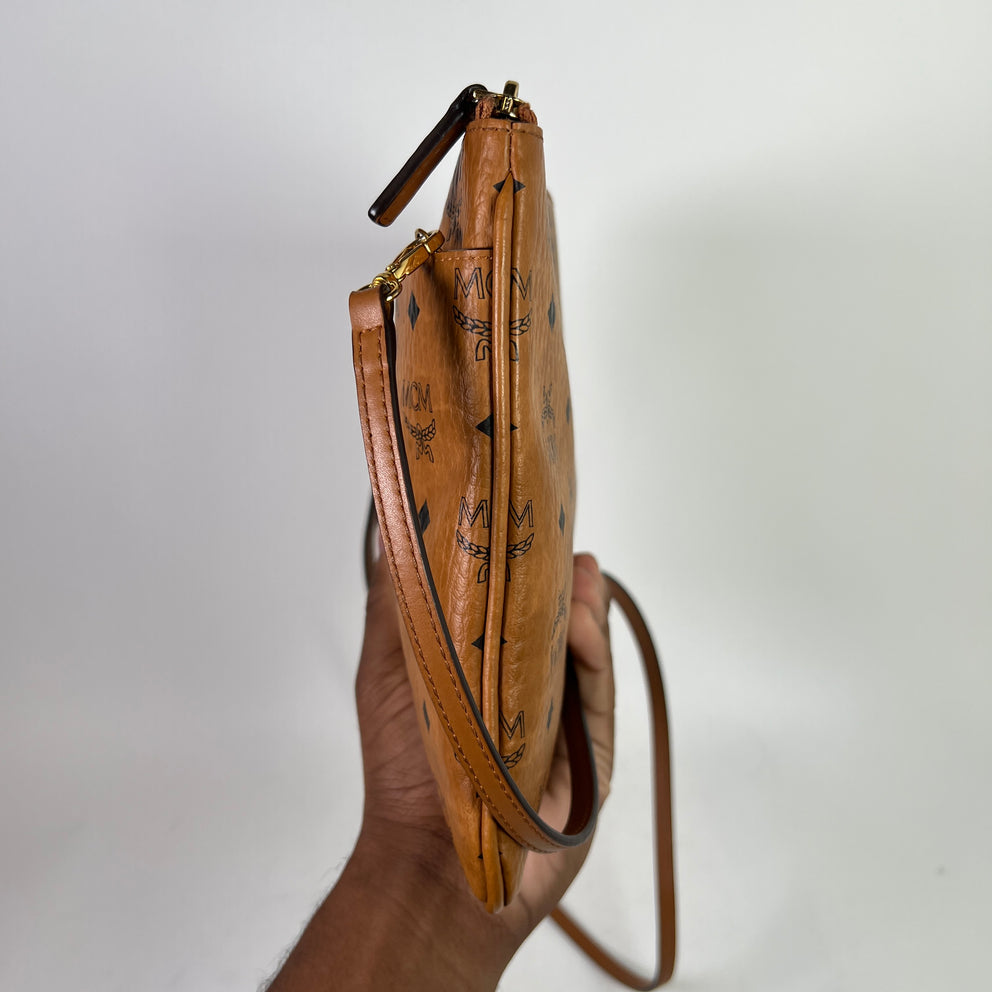 MCM Brown Visetos Crossbody Pouch