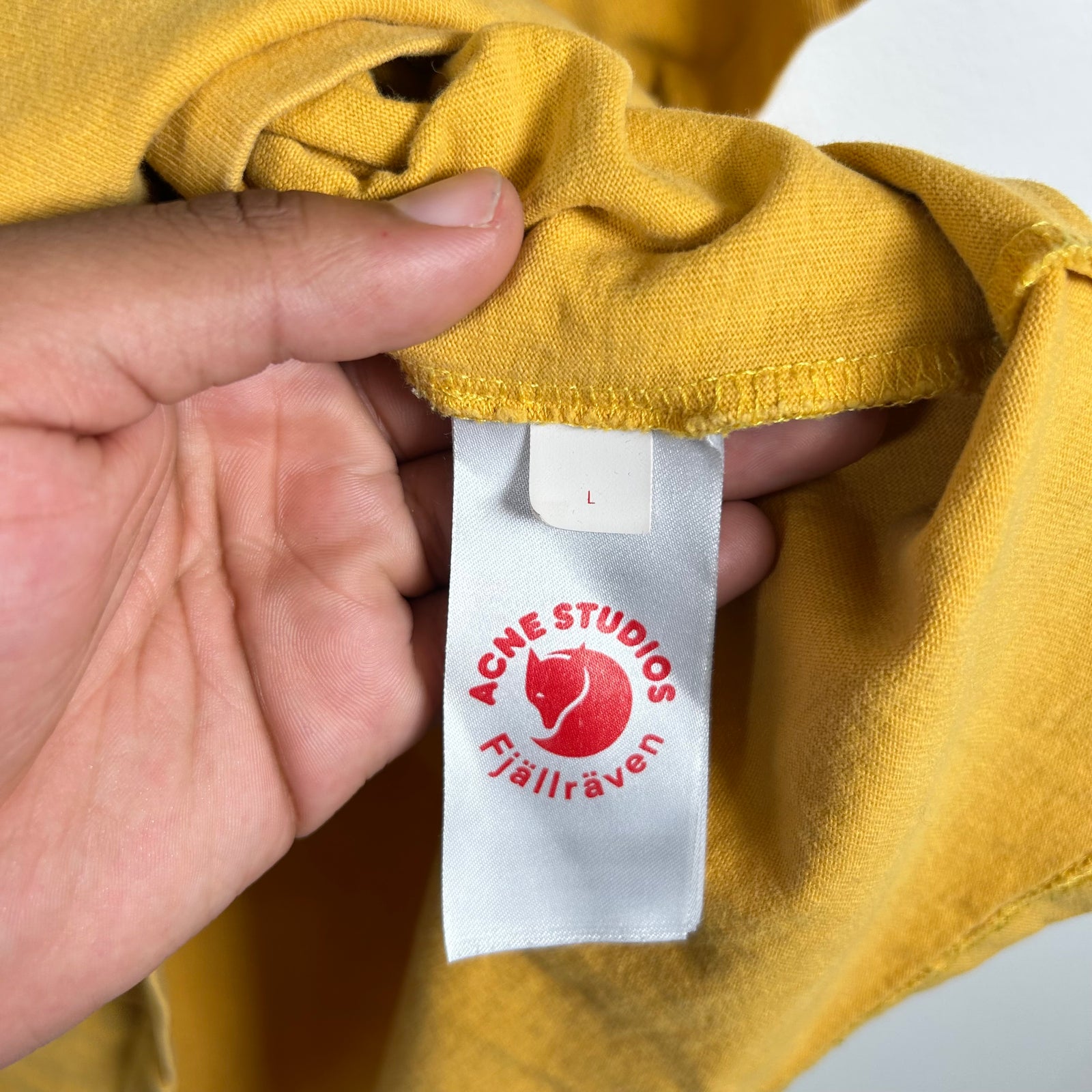 Acne Studios Yellow Pocket logo T-shirt Size L