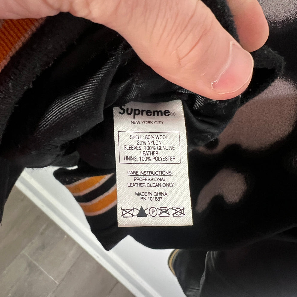 Supreme x Chito FW18 Bone Varsity Jacket Size L