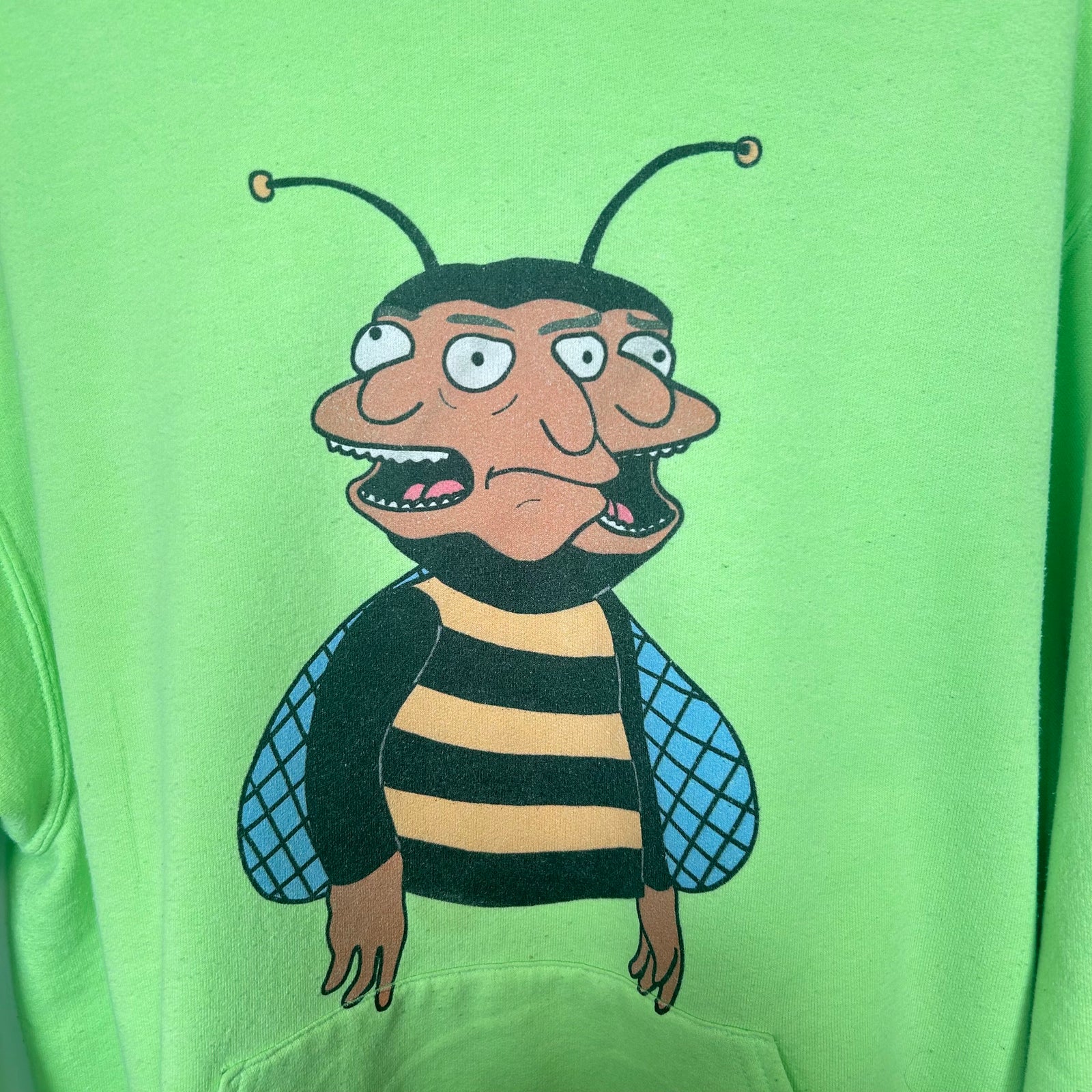 Bstroy Lime Green Bumble Bee Hoodie Size L