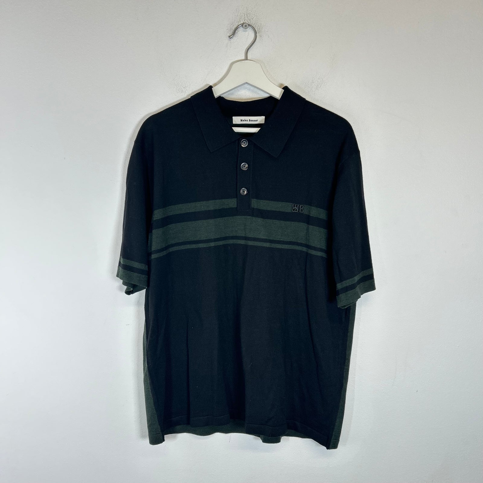 Wales Bonner Green/Black Polo Shirt Size L