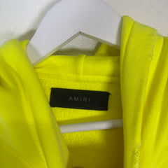 Amiri Neon Yellow Core Logo Hoodie Size M