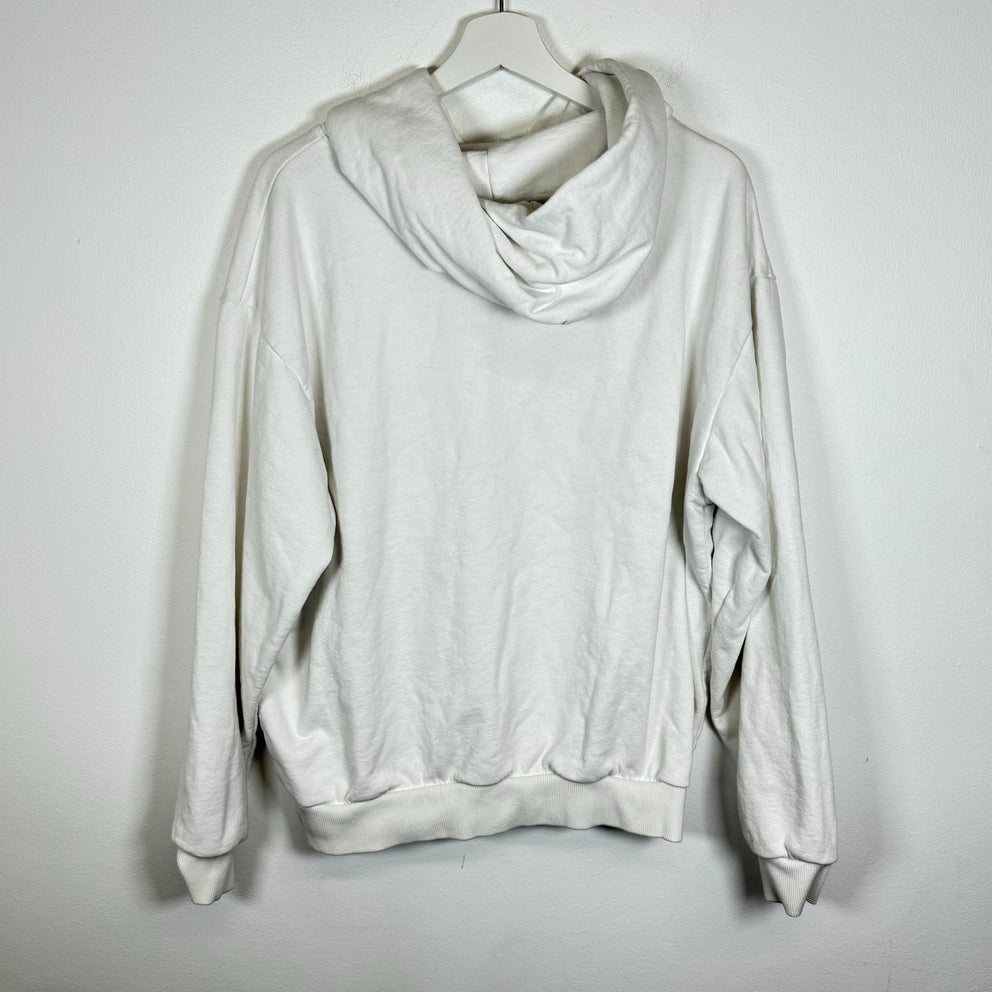 Sp5der White Rhinestone Hoodie Size M