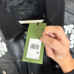Denim Tears Black Leather Wreath Jacket Size L