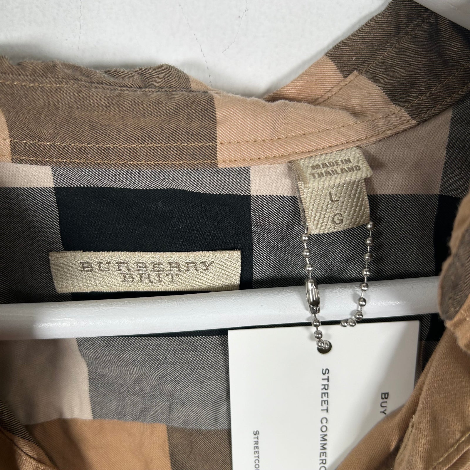 Burberry Brown Plaid Button-Up Shirt Size L