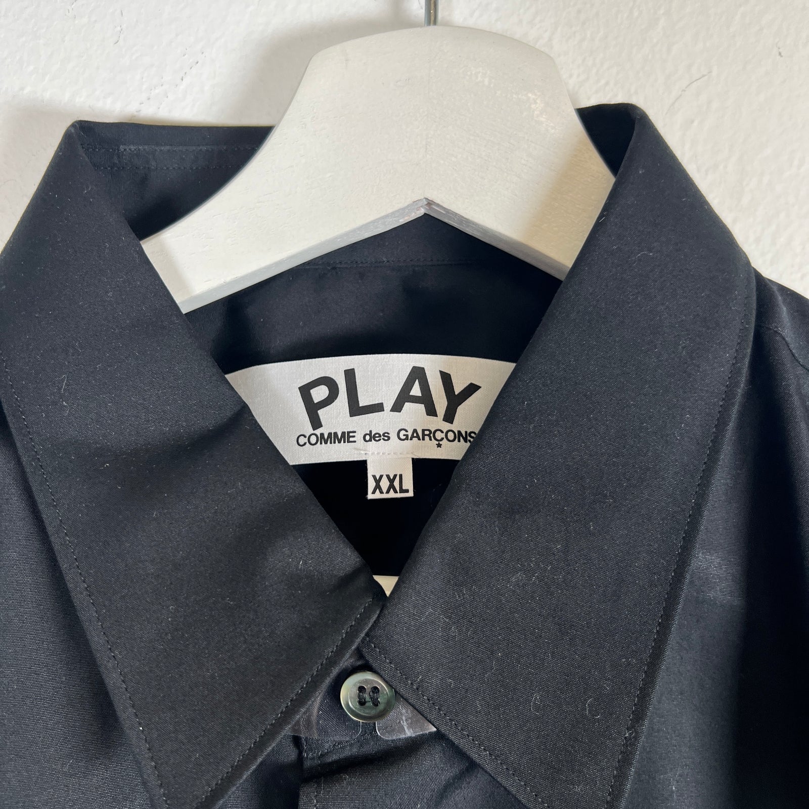 CDG Play Black Button Up Shirt Size 2XL