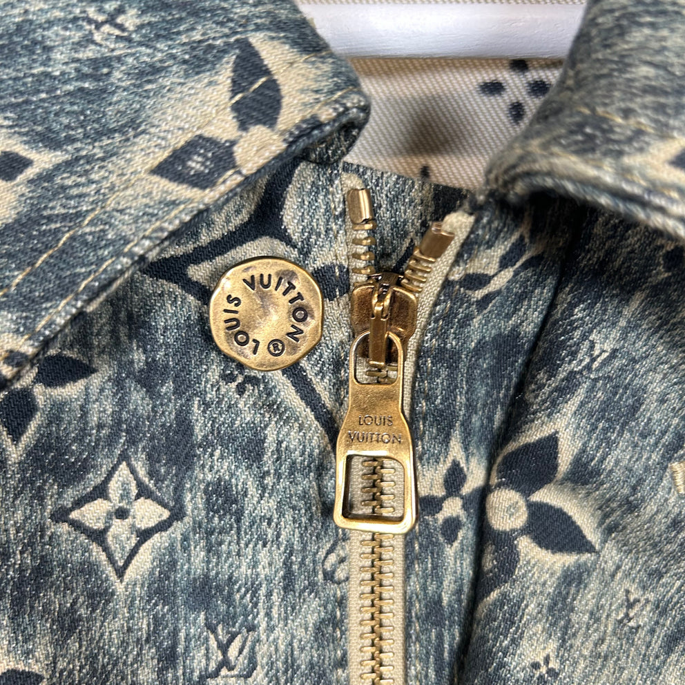 Louis Vuitton Dark Blue Monogram Denim Tailored Jacket Size 46