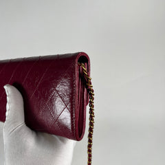 Chanel Burgundy Calfskin Flap Wallet