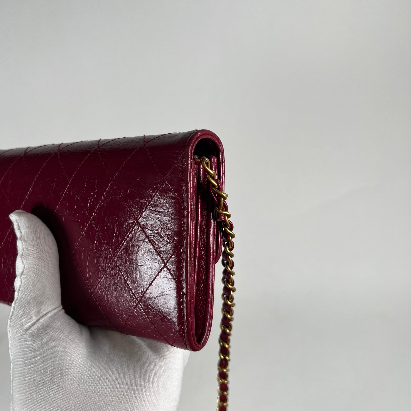 Chanel Burgundy Calfskin Flap Wallet