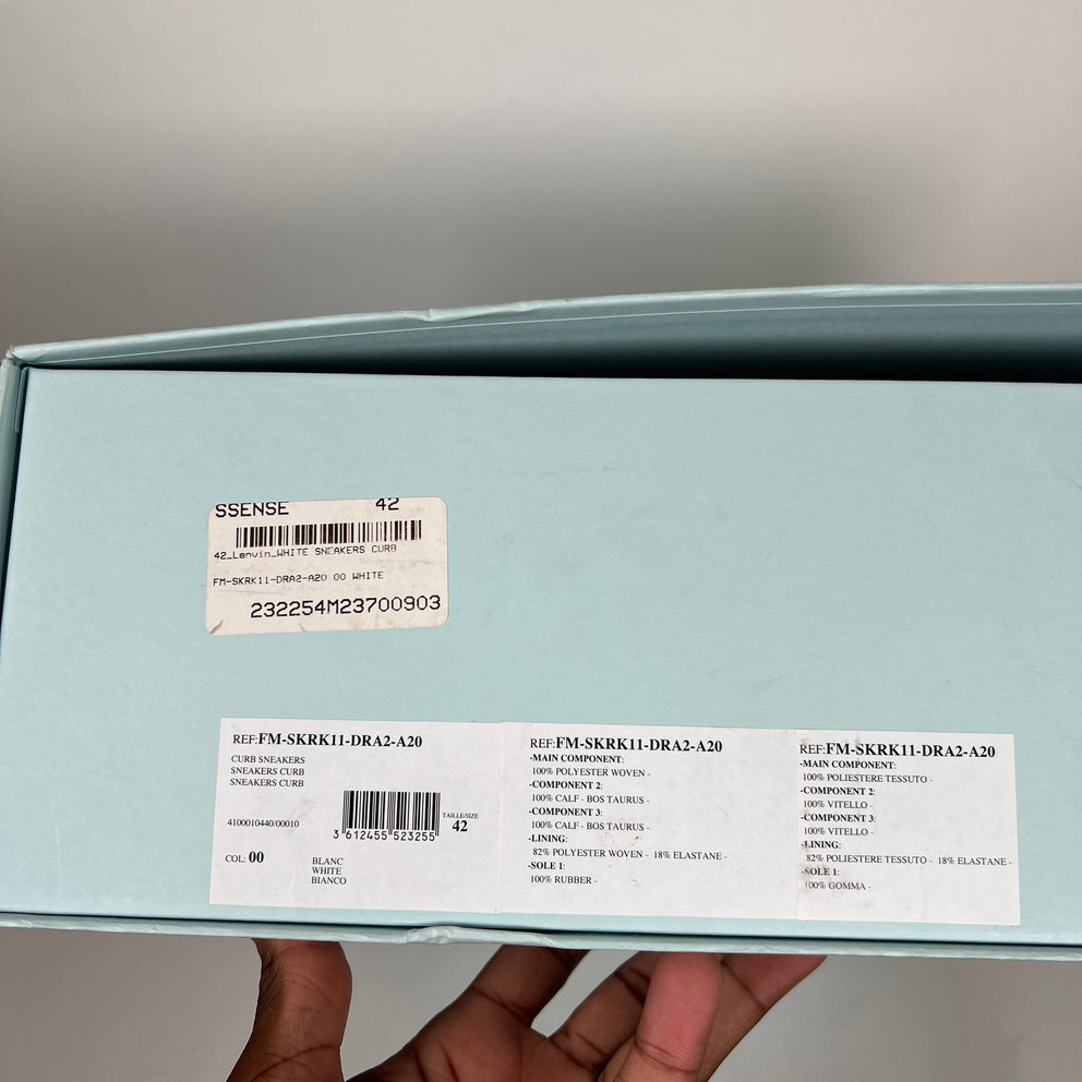 Lanvin White OG Curb Sneaker Size 42