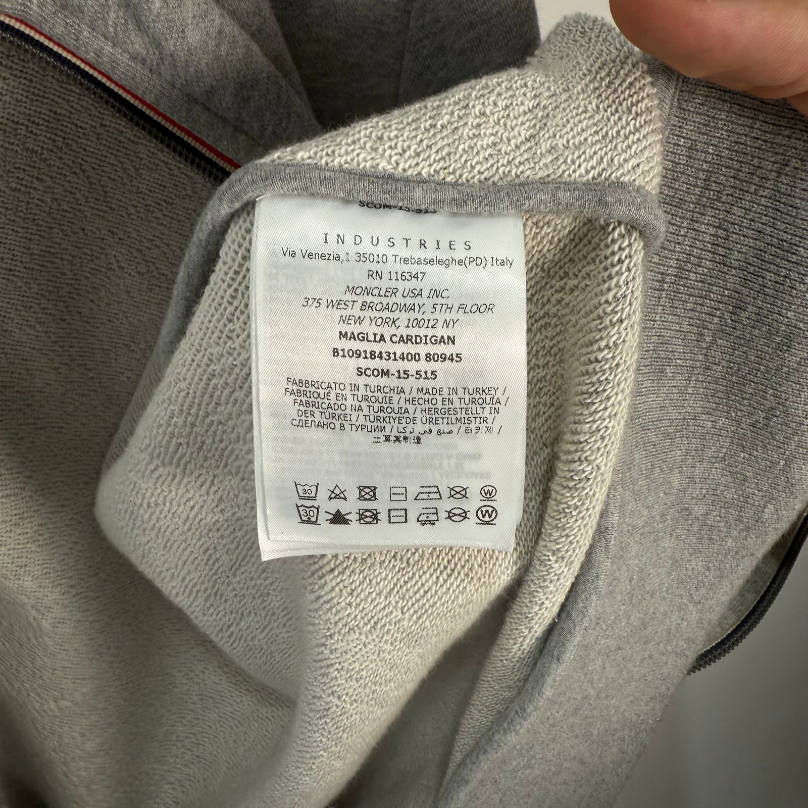 Moncler Grey Zip-up Jacket Size XXL