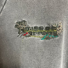 House Of Errors Washed Grey Embroidered Hoodie Size L