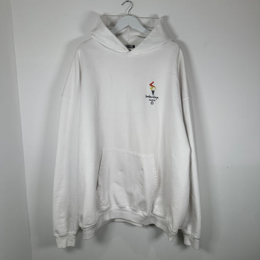 Balenciaga White 'Olympics' Hoodies Size XL