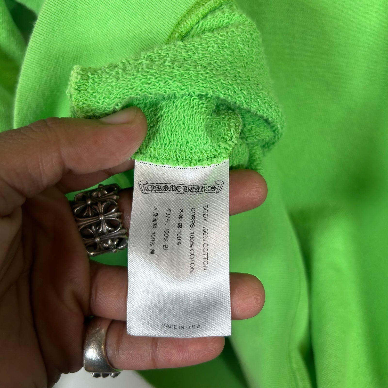 Chrome Hearts Lime Green Matty Boy Sex Records Crewneck Size L