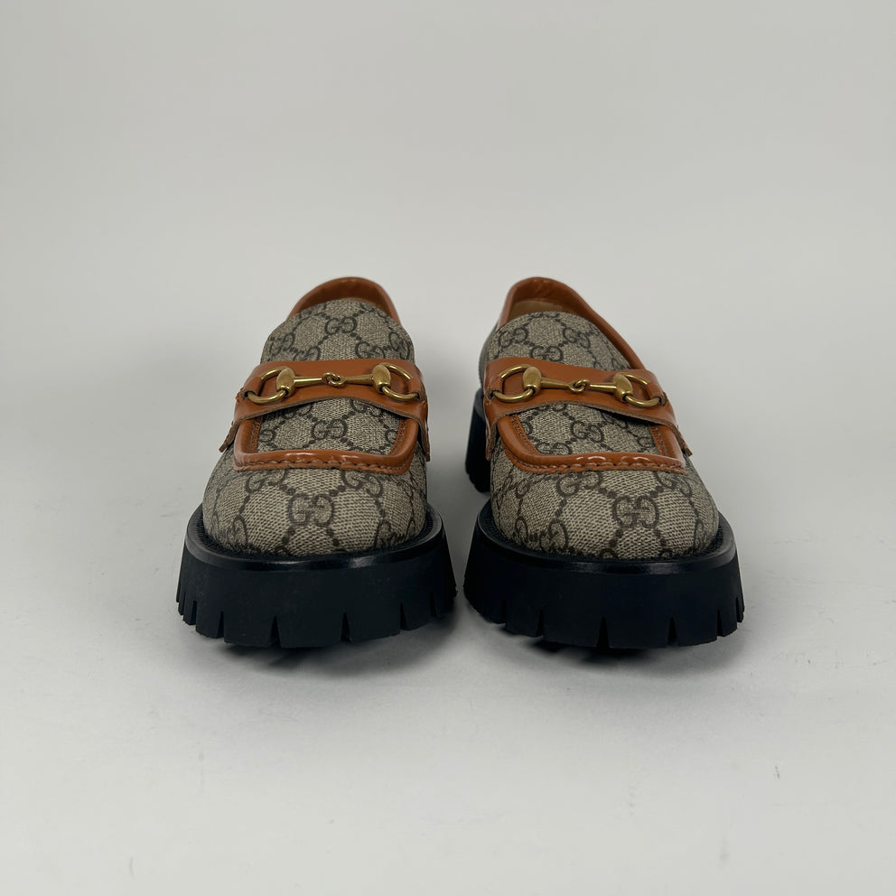 Gucci Harold Horsebit Canvas Printed Loafer Size 40