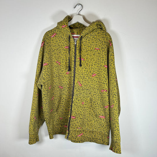 Supreme Yellow Irak Zip Up Hoodie Size XL