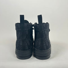 Dior B23 Black Jacquard High Top Sneaker Size 44