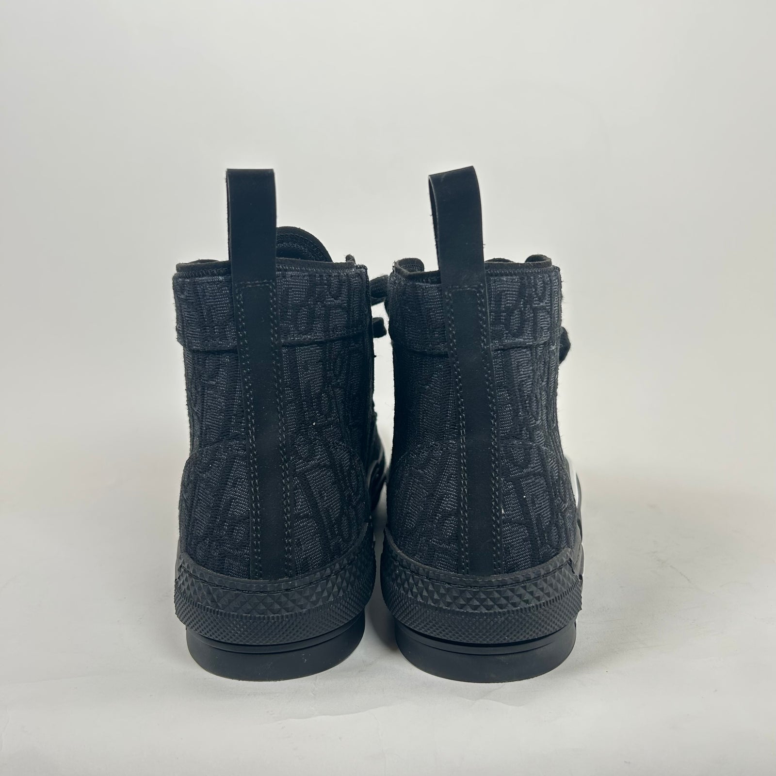Dior B23 Black Jacquard High Top Sneaker Size 44