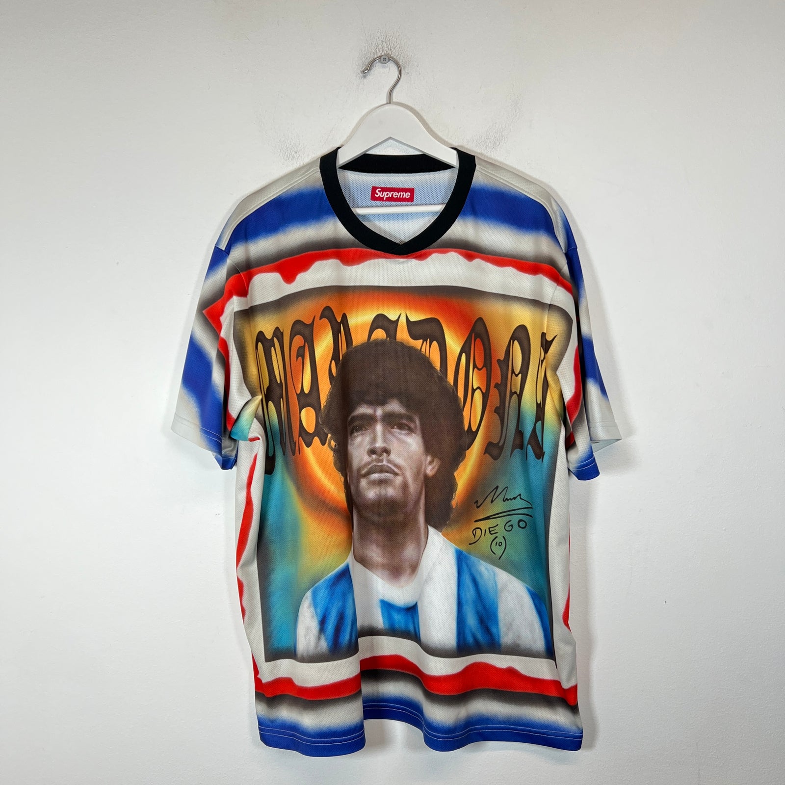 Supreme Multicolor Maradona Soccer Jersey Size L