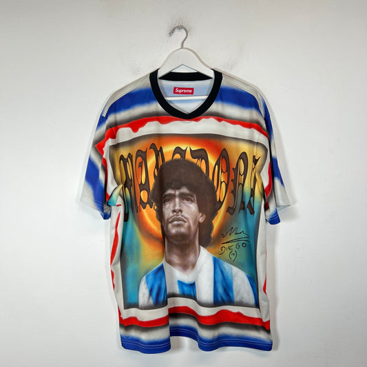 Supreme Multicolor Maradona Soccer Jersey Size L