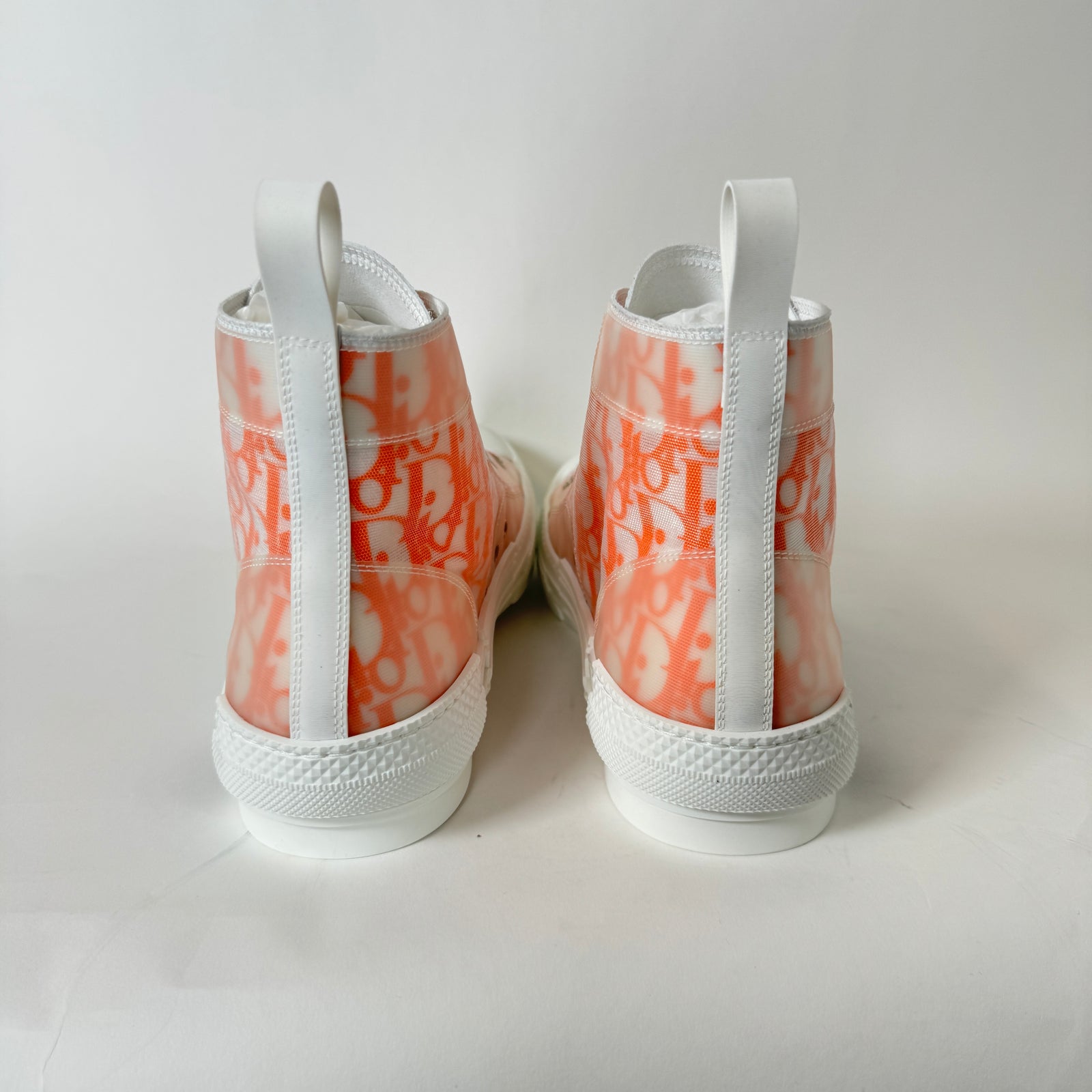 Dior B23 Orange Oblique High Top Sneakers Size 43
