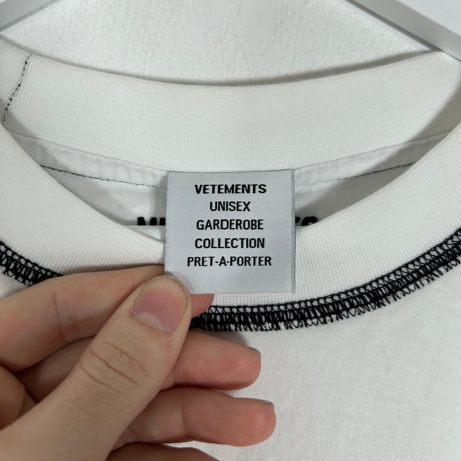 Vetements White Inside Out Logo T-Shirt Size M