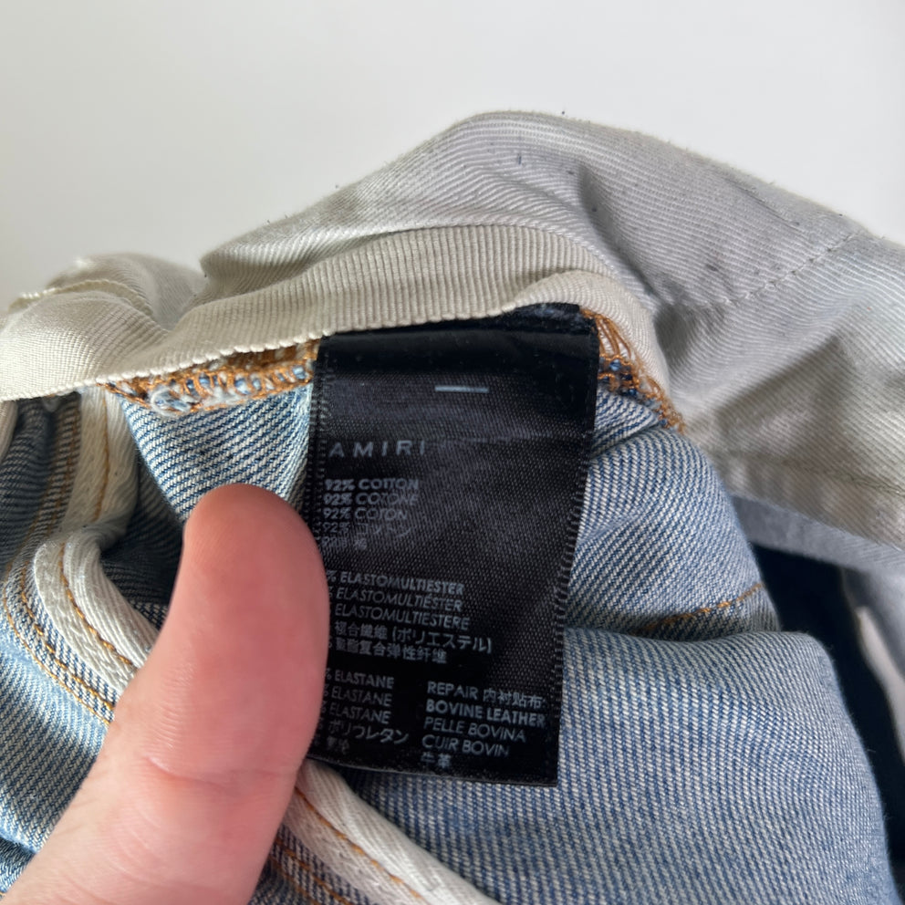 Amiri Cracked Orange Distressed MX1 Jeans