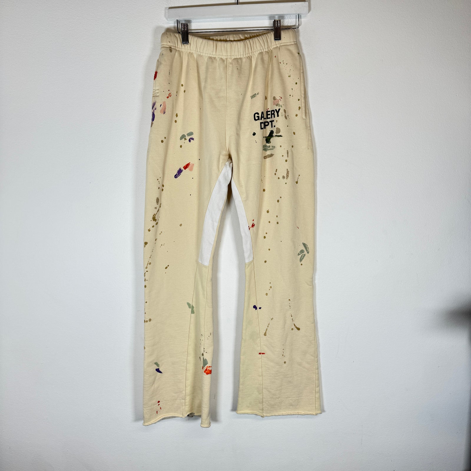 Gallery Dept Cream Paint Splatter Flare Sweatpants Size M