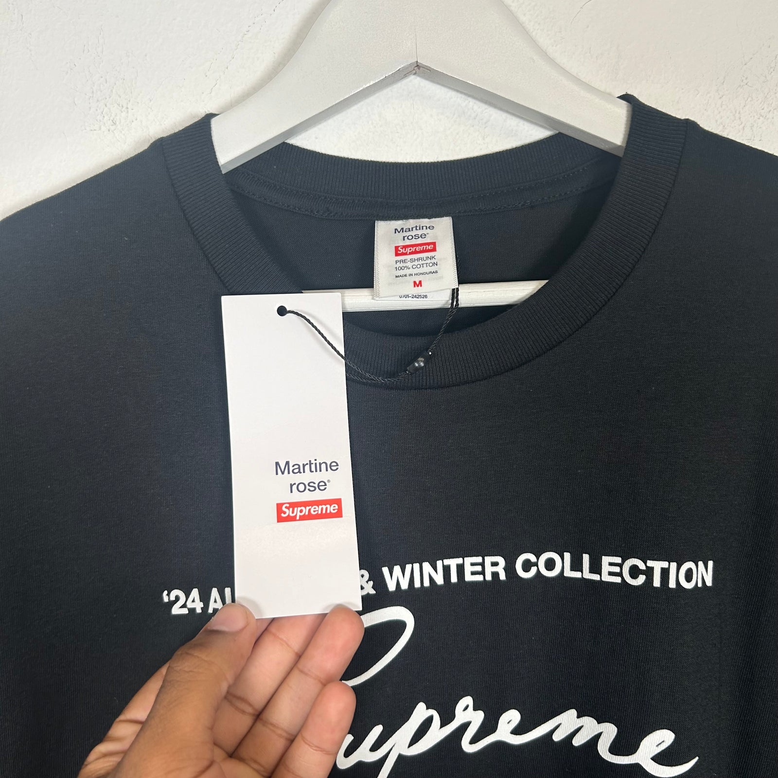 Supreme x Martine Rose Black Logo Tee Size M