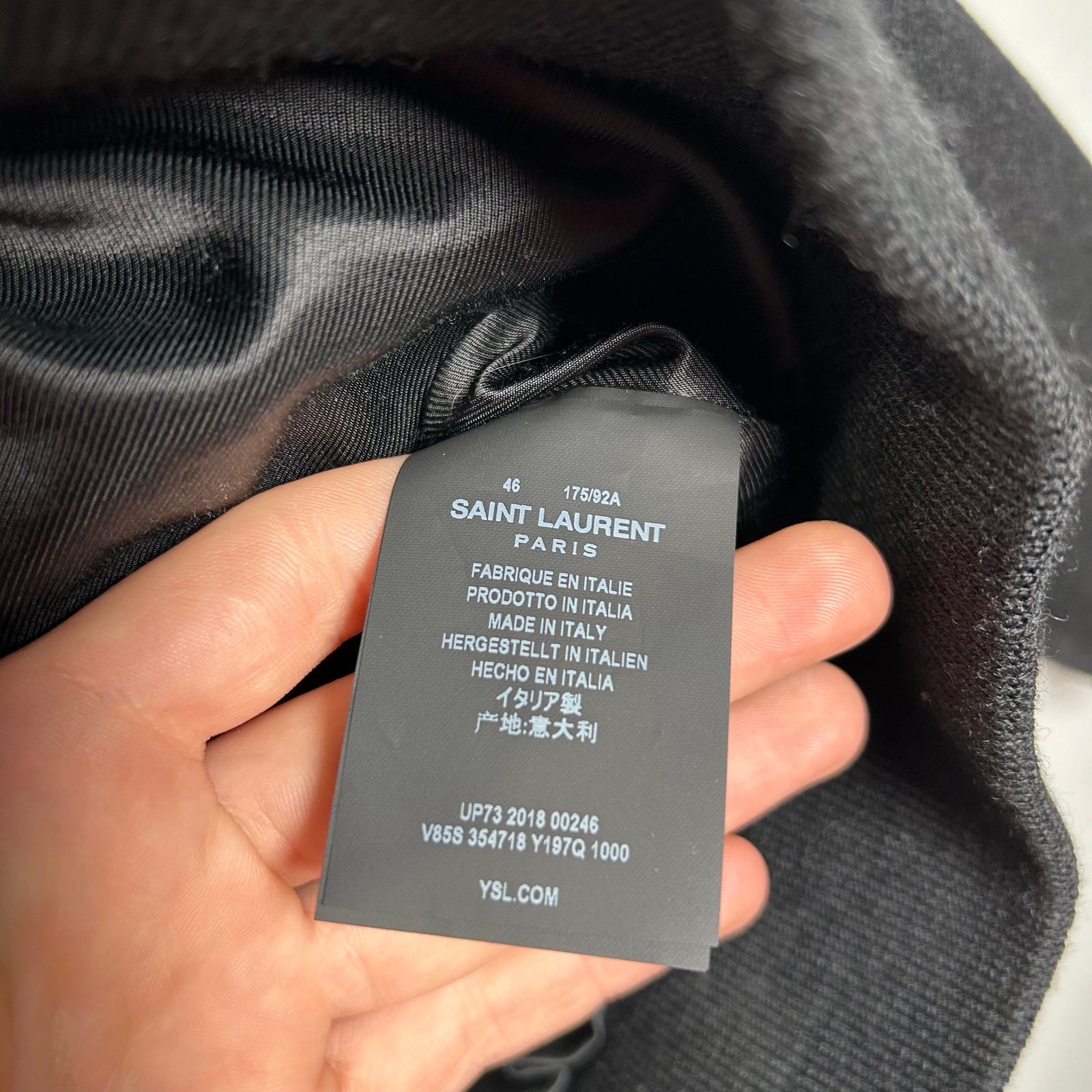 Saint Laurent Triple Black Teddy Jacket Size 46