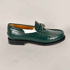 Gucci Horsebit Green Leather Derbys Size 5.5
