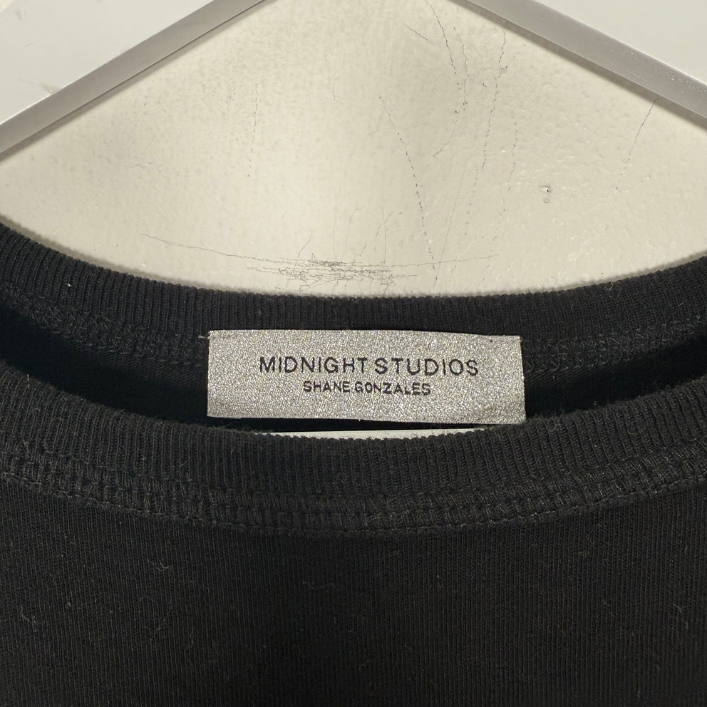 Midnight Studios Logo Graphic Black Long Sleeve Size XL