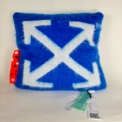 Off-White Blue Arrow Brushed Large Pillow