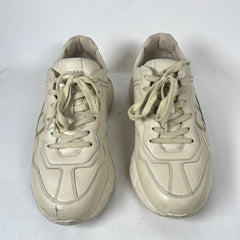 Gucci Beige Classic Logo Rhyton Sneaker Size GG 9.5