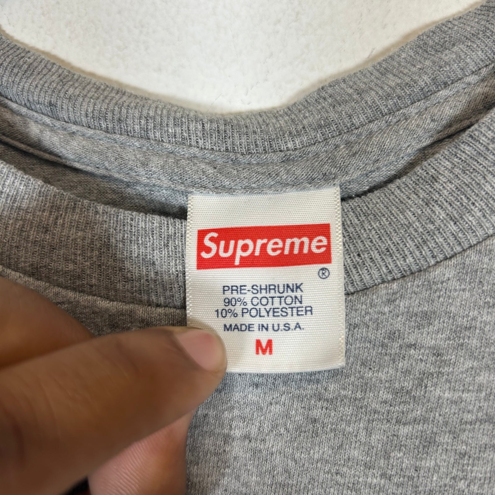 Supreme Grey NYC Logo T-shirt Size M