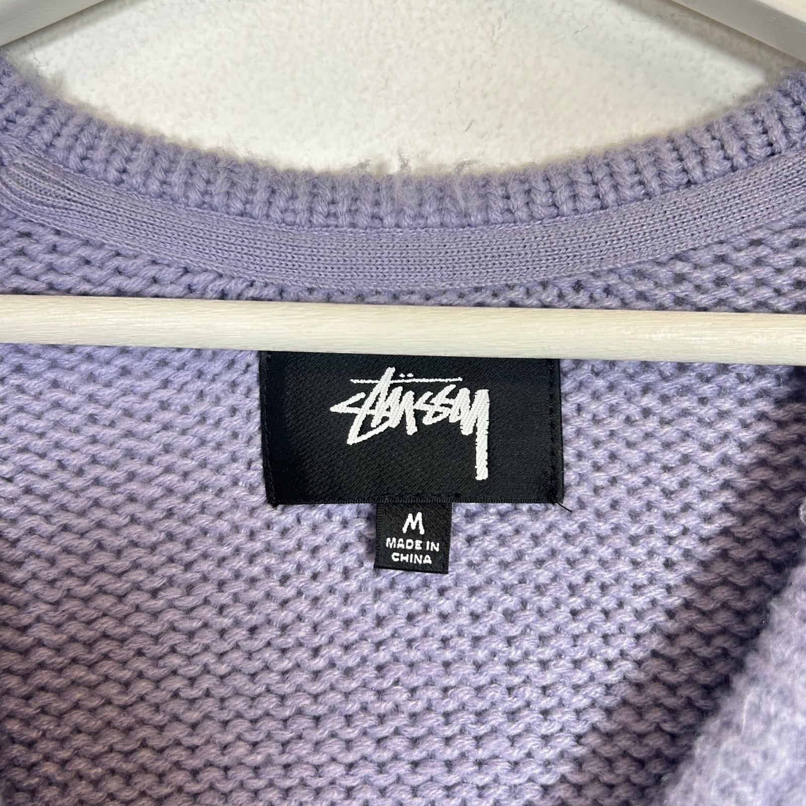 Stussy Lavender Shaggy Cardigan Size M