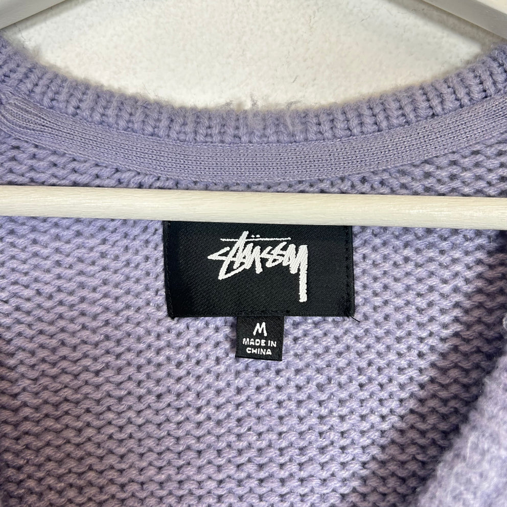 Stussy Lavender Shaggy Cardigan Size M