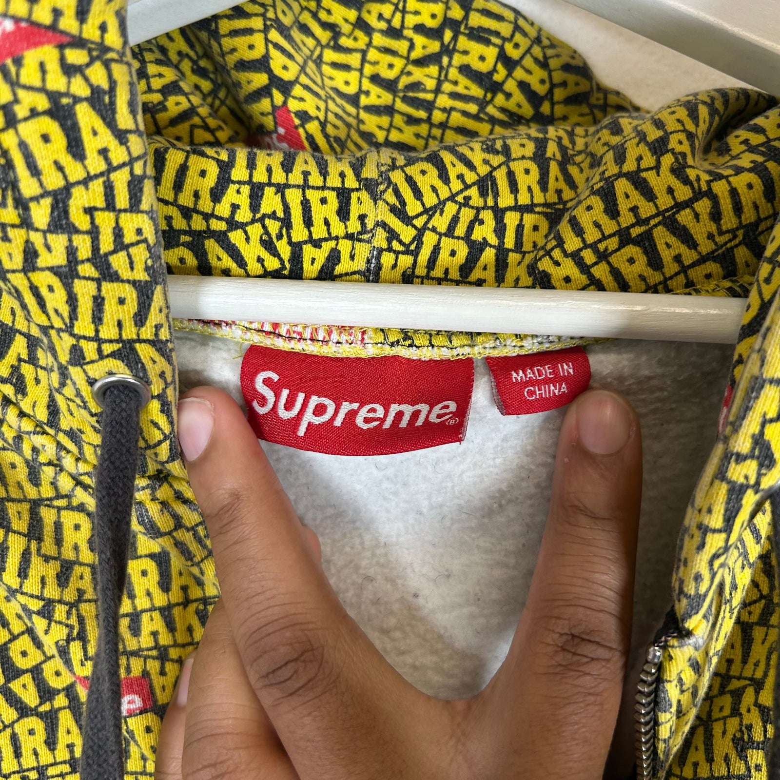 Supreme Yellow Irak Zip Up Hoodie Size XL