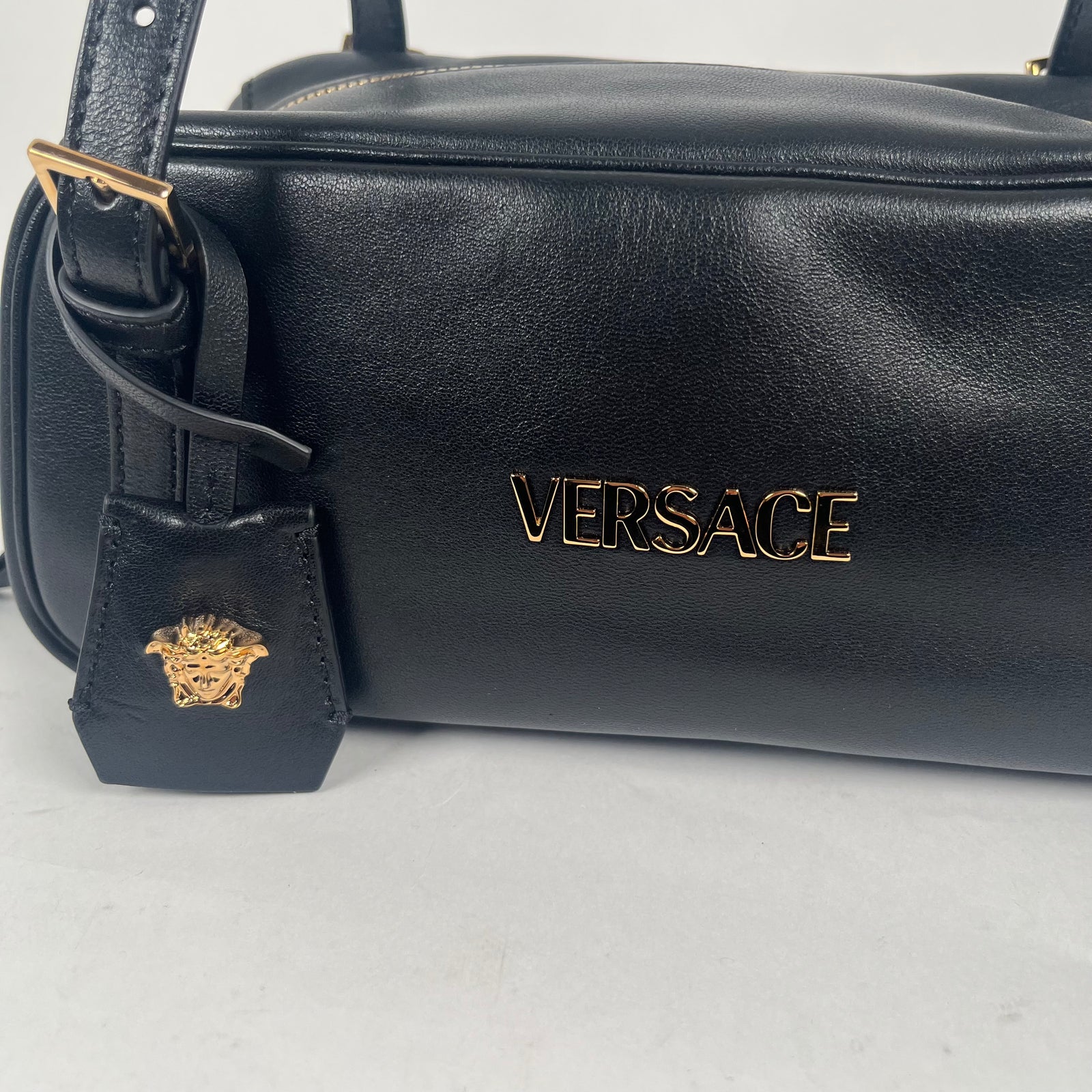Versace Black Bowling Purse