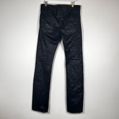 Rick Owens Drkshdw Black Waxed Detroit Cut Jeans Size 32