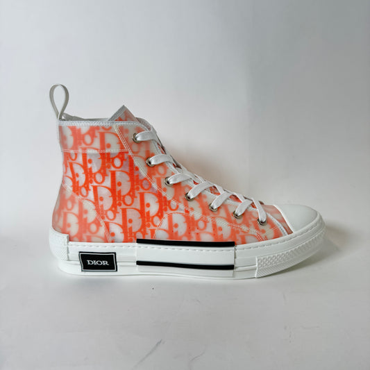 Dior B23 Orange Oblique High Top Sneakers Size 43