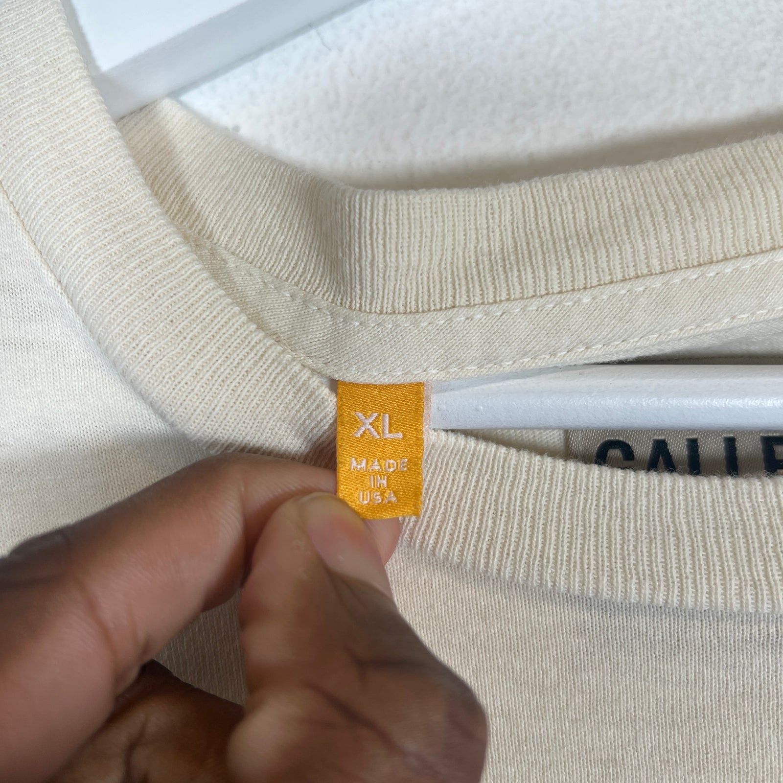 Gallery Dept Cream/Orange French Logo T-Shirt Size XL