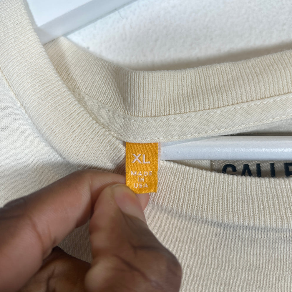 Gallery Dept Cream/Orange French Logo T-Shirt Size XL