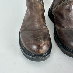 Rick Owens Spiral Cut Brown Leather Boots Size 41