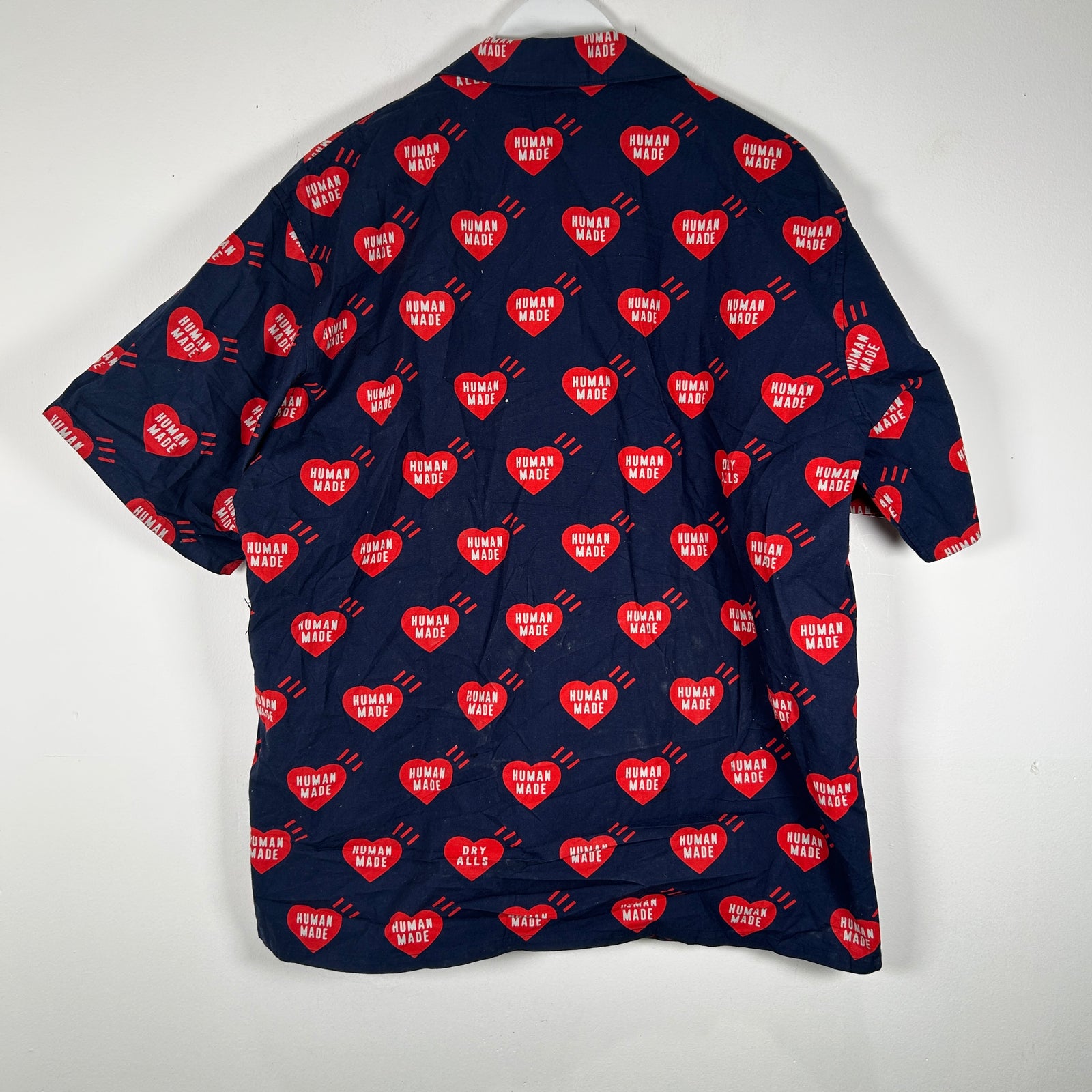 Human Made Heart Print Navy Button Up Size XXL